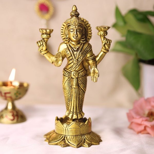 अभिमंत्रित लक्ष्मी प्रतिमा पीतल की (Goddess Lakshmi Brass Idol)